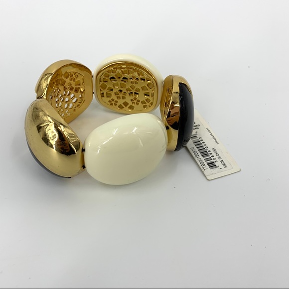 Trina Turk Stretch gold black cream bracelet - Picture 1 of 10